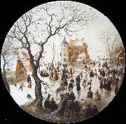 Hendrick Avercamp A Winter Scene with Skaters near a Castle china oil painting reproduction